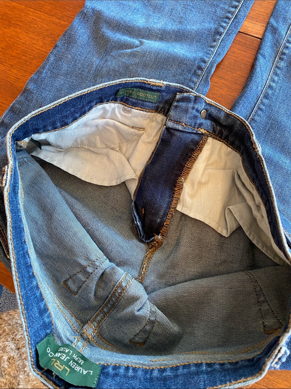 LRL / Lauren Classic Bootcut Jeans in Medium Blue Wash - Picture 7 of 10